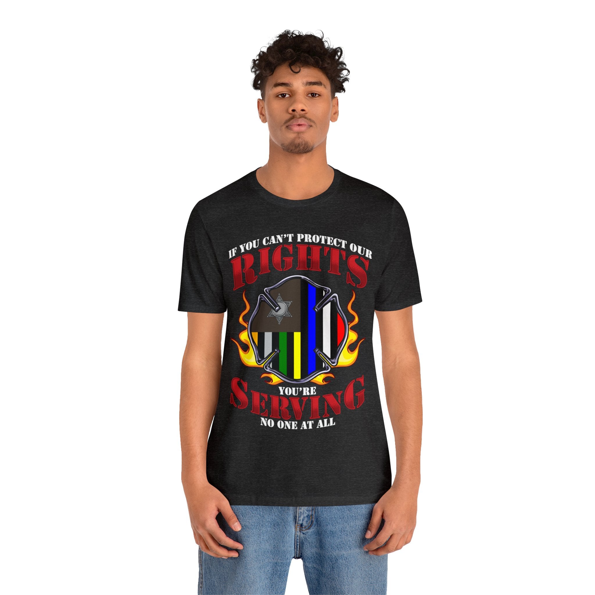 Thin Firefighter Line Tee - Rights/Serving